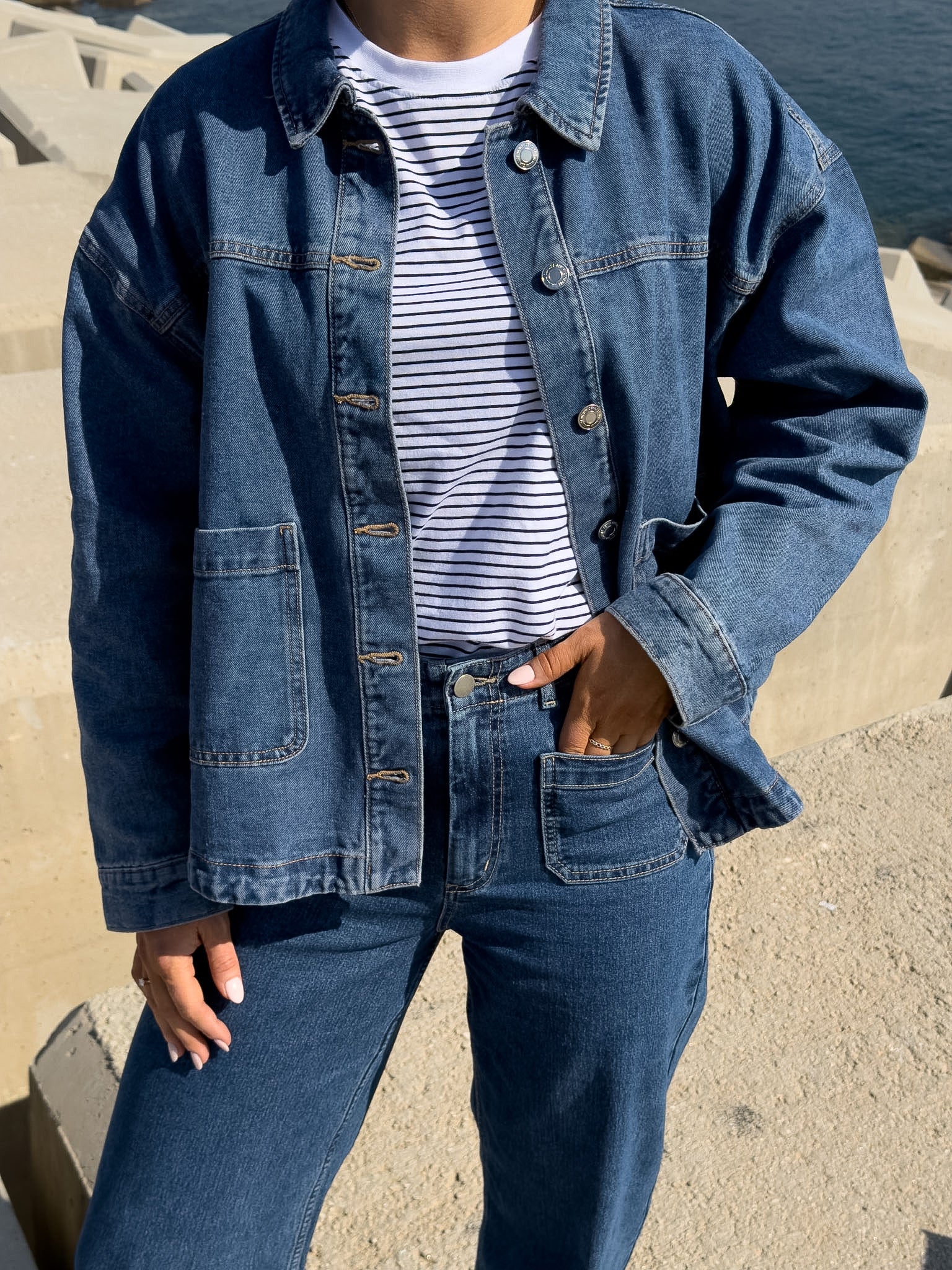 PCRIA T-Shirt - Navy Stripes